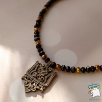 Намисто чокер Герб України ажурний чорний кришталь. Ручна робота. Авторський дизайн